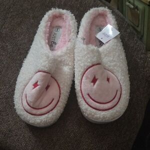 Just Be Pink and Smiley Slippers New Size 6